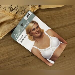 NWT Underscore 38C Underwire Bra Beige Lace Full Coverage Support